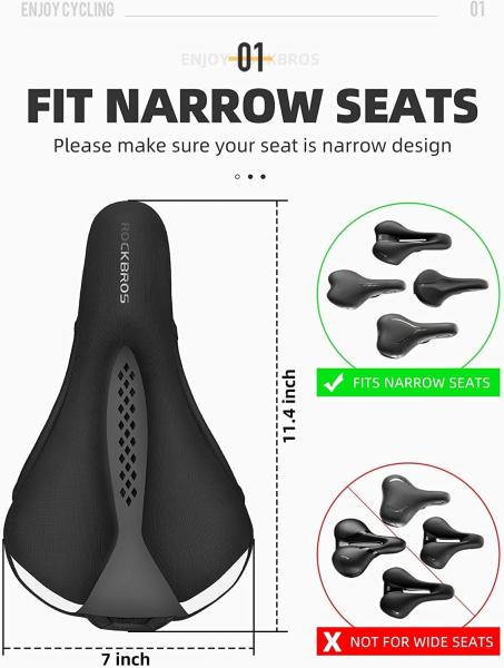 ROCKBROS | Gel Sattelbezug für Fahrradsattel – Universeller Sattelüberzug mit Regenschutz, Komfortables Gelpolster für MTB und Rennräder